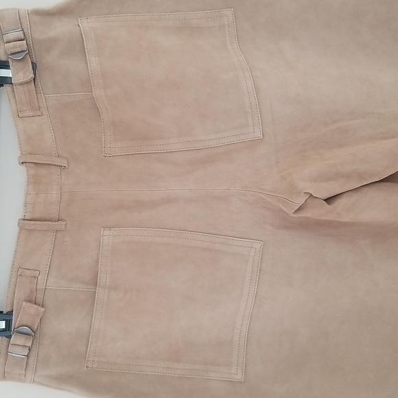 nwot Theory Gera Gaucho Wide-Leg Cropped Suede Pants - Picture 7 of 16